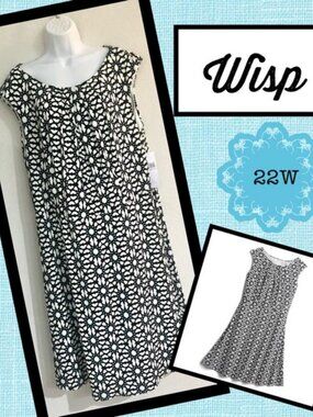 Wisp Ceena Jersey Dress Geo Print 22W 3X NWT